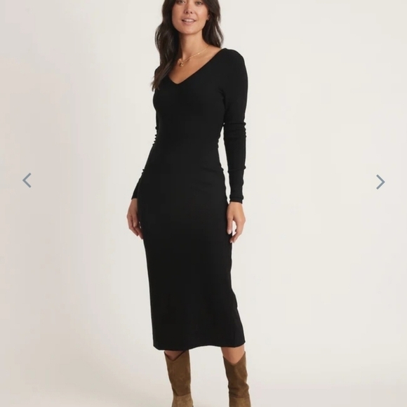 Marine layer Lexi Rib V-Neck Maxi Dress in green - Picture 4 of 5